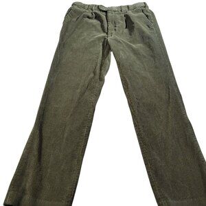 Peter Christian Corduroy Pants Mens 35x30 Tag 36x31 Green Pleated Straight